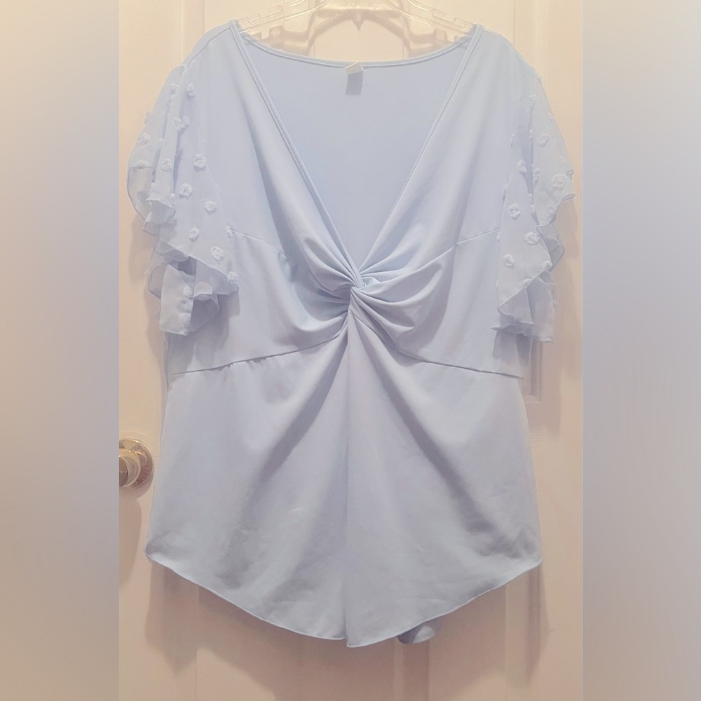 Elegant Light Blue Women's Top